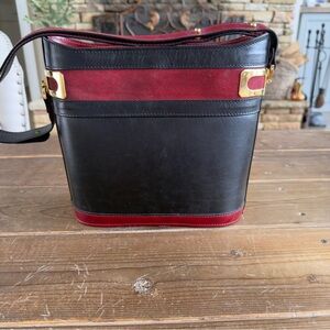 Black and Red Leather Shoulder Bag